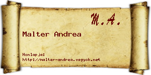 Malter Andrea névjegykártya